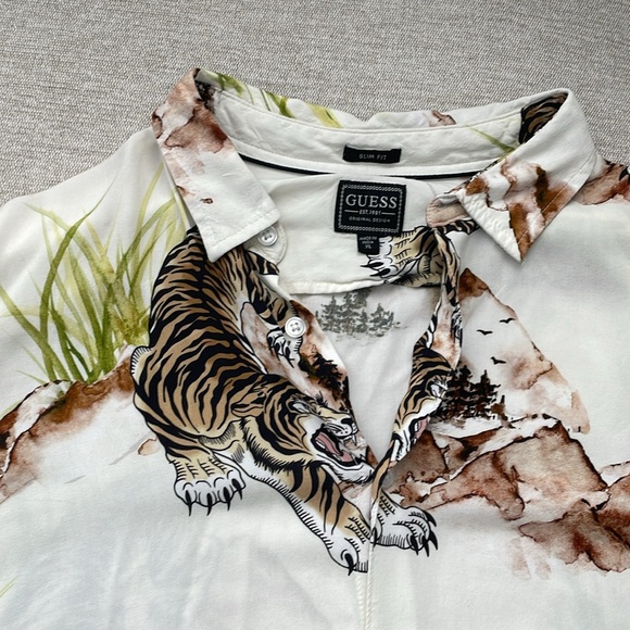 GUESS Men's Eco Tiger Camp Shirt - Picture 3 of 4
